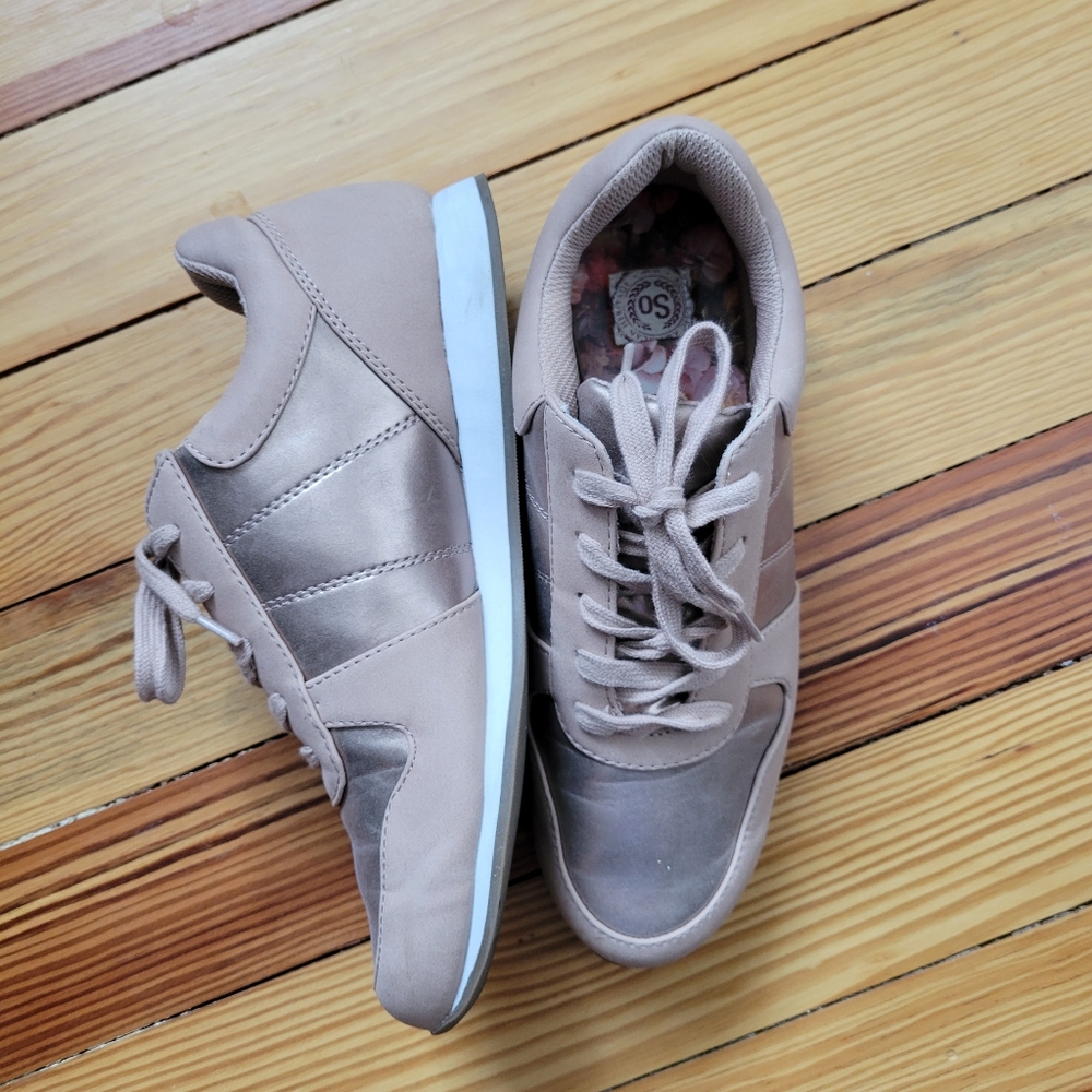 SO Rose Gold Sneakers Size 9.5